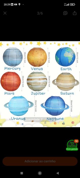 Balões lanternas decorativas para festa espaço planetas NOVO
