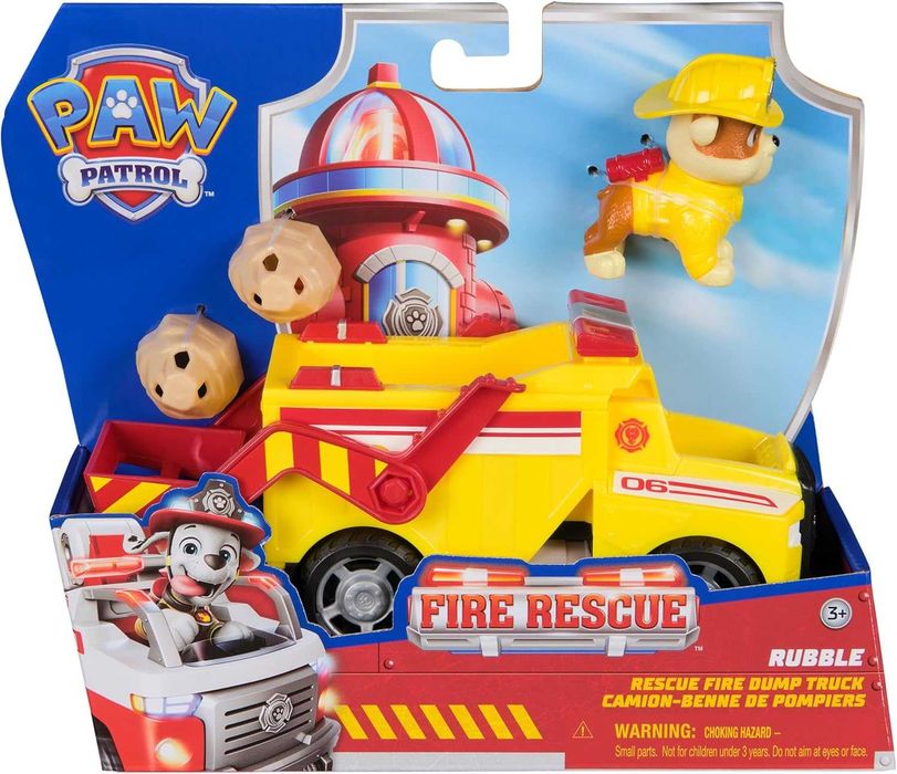 Щенячий патруль Рятувальна вантажівка з фігуркою Здорованя Paw Patrol Fire Rescue Rubble Rescue Fire Dump Truck Spin Master