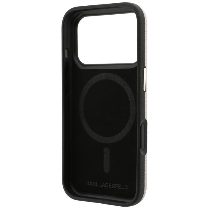 Etui Karl Lagerfeld Grained with Resin Signature Logo MagSafe do iPhone 18 Pro Max / 17 Pro Max różowy
