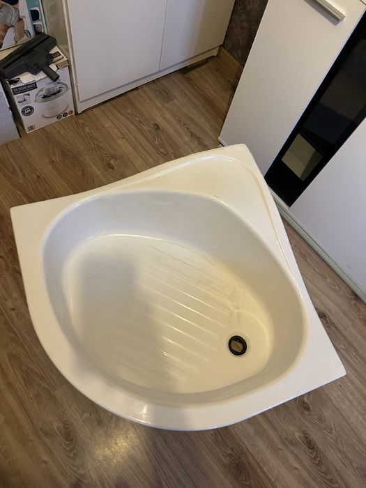 Brodzik prysznicowy gleboki Sanplast 80x80 narozny polokragly