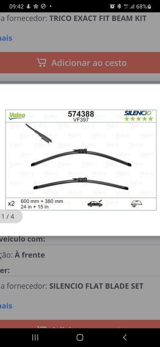 Escovas Valeo Qasqhai/Hyundai NOVAS