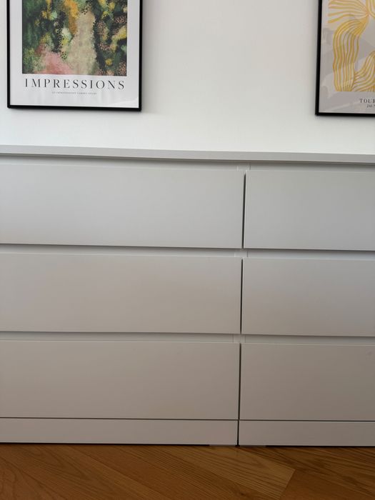 Cómoda IKEA MALM 6 gavetas branca – como nova