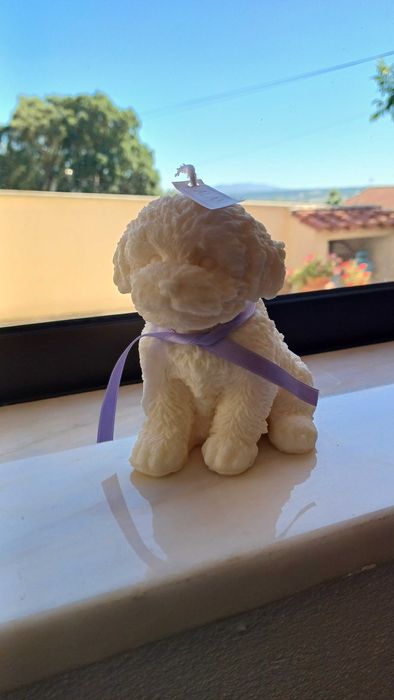 Vela decorativa artesanai - Cão // Pet candle