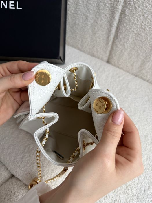 Сумка Chanel 25 Mini чорна, біла