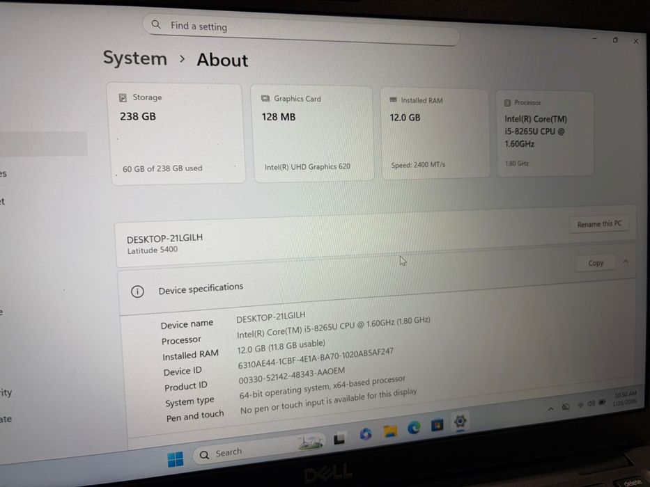 Portatil Dell Latitude 5400