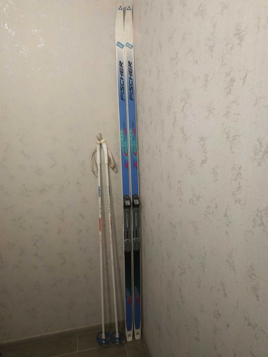 Лижі бігові Fisher 205см + взуття 45 розмір, гарний стан