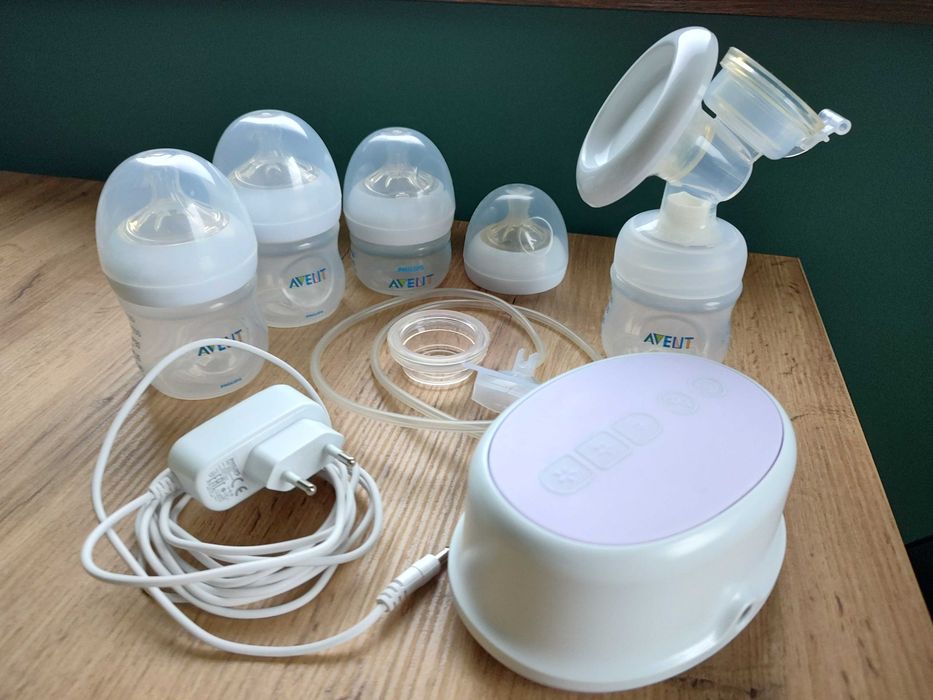 Laktator elektryczny Philips Avent + zestaw butelek - jak nowy