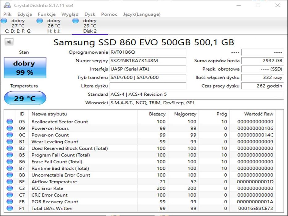 SSD 500GB Samsung 860 EvO