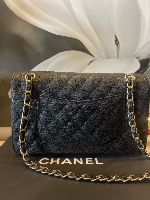 Chanel Black Caviar Leather Classic Flap
