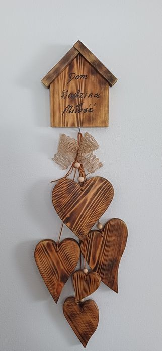 Piękne serca z domkiem handmade