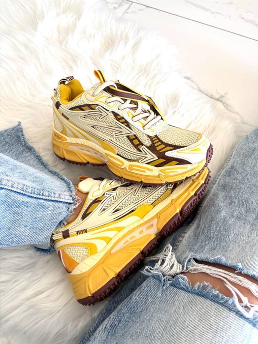 (36-45) Спортивін кросівки Off-White Be Right Yellow офф-вайт жовті