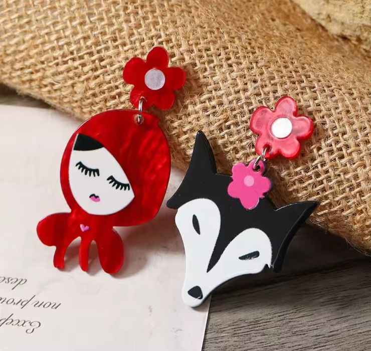 Kolczyki Czerwony kapturek, nowe