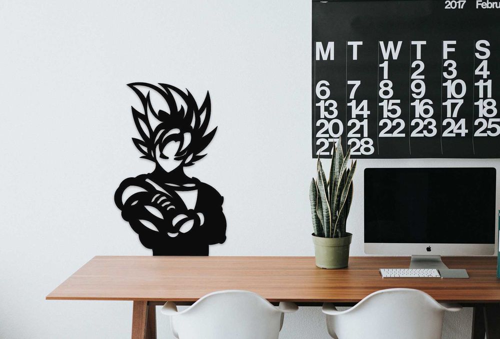 Metalowa Dekoracja Ścienna Goku – Dragon Ball Anime Art