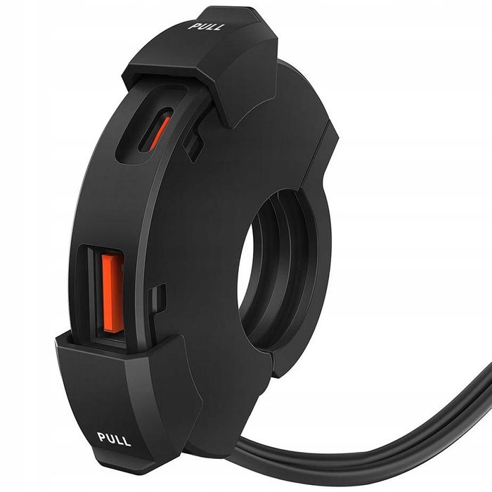Ładowarka Motocyklowa na kierownicę, Gniazdo Usb Qc + Pd