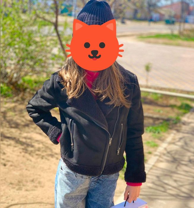 Куртка косуха під замш, зріст 140см  Sinsay