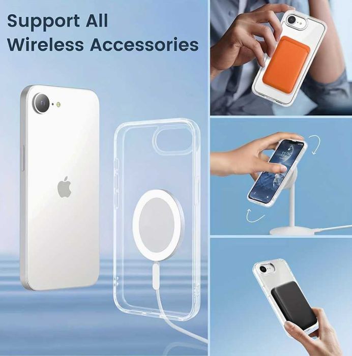 Obudowa magnetyczna etui do Iphone 16e przezroczysta