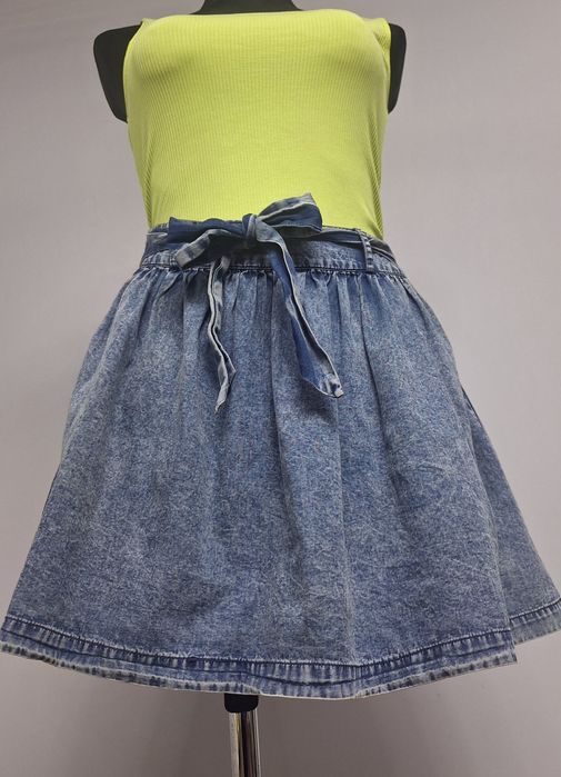 Spodnica M  mini JEANS z kokardą