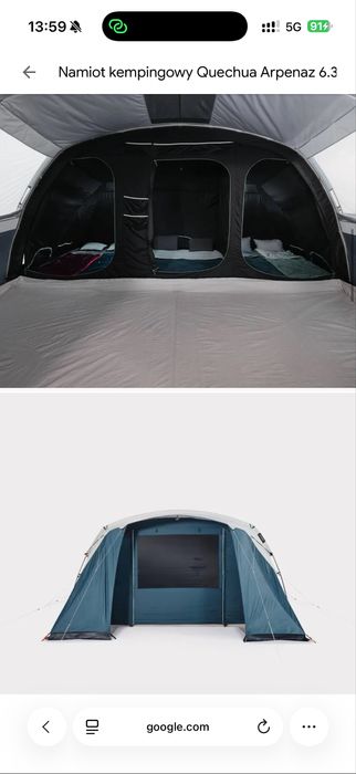 Namiot kempingowy Quechua Decathlon Arpenaz 6.3 fresh & black