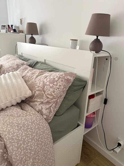 Cama BRIMNES e Colchão VALEVÅG IKEA (140x200 cm) - Excelente estado