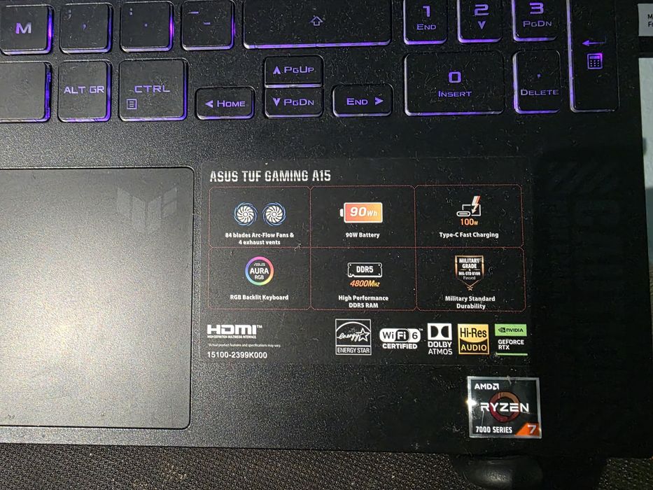 Portátil ASUS TUF Gaming A15 - RTX 4060