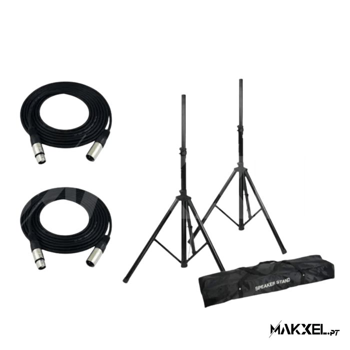 Suportes Audibax  (2 unidades) + 2 cabos XLR 6 metros