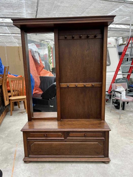 Przedpokój rustykalny dąb drewniany dębowy lustro wieszak FV DOWÓZ