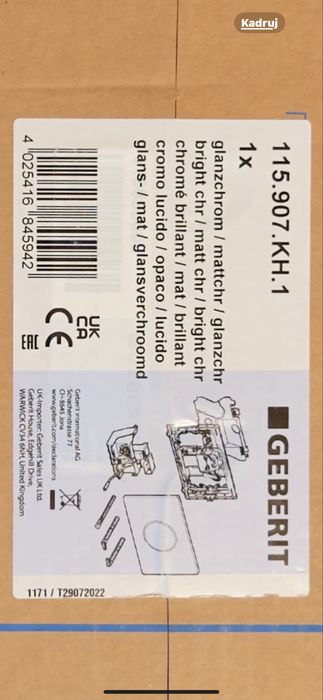 Geberit sigma 10 automatyczne splukiwanie wody wc 115.907.KH.1