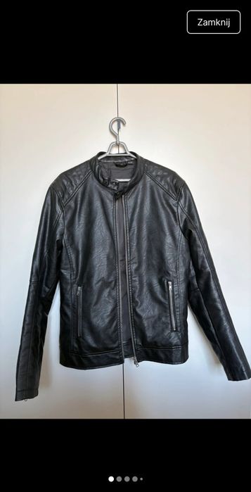 Kurtka Livergy biker męska czarna L eko skóra