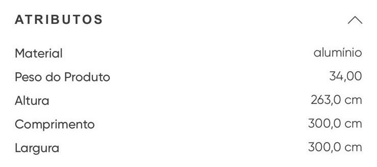 Guarda Sol Quadrado 3x3