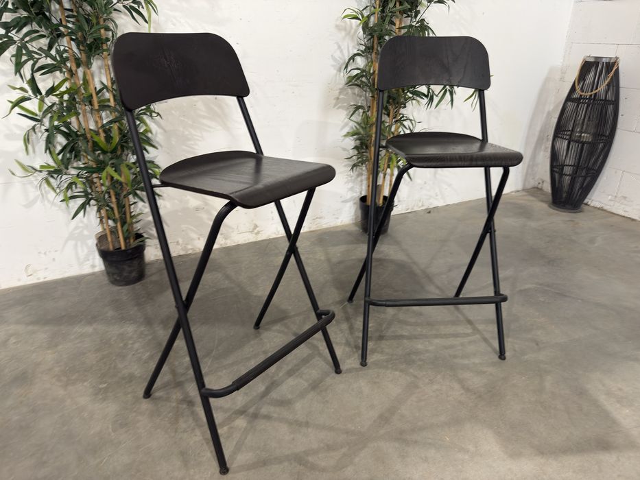 Ładne czarne hokery hoker Ikea krzesła barowe  dowóz wysyłka