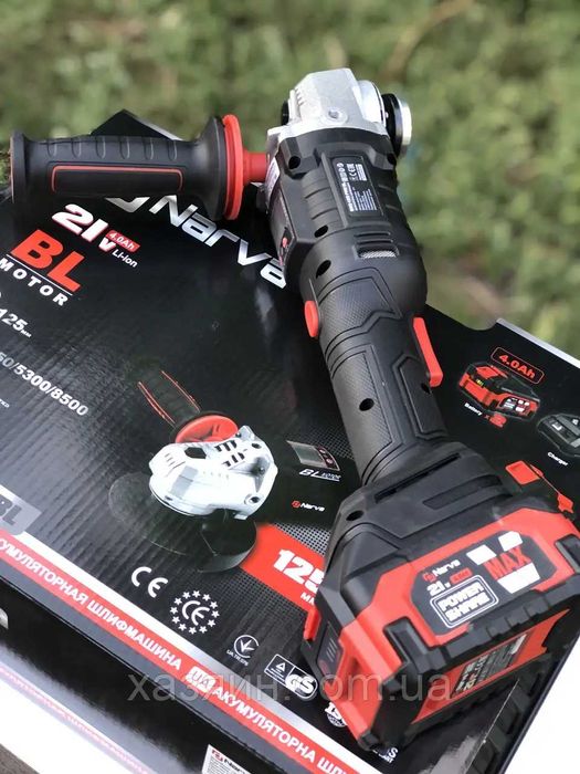 Аккум. болгарка NARVA NAG 125 Pro BL/аккум. Makita 21В 4аm. 2шт/ЗУ