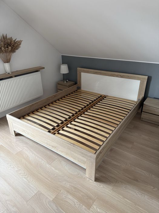 Łóżko dąb sonoma 160x200 cm + materac