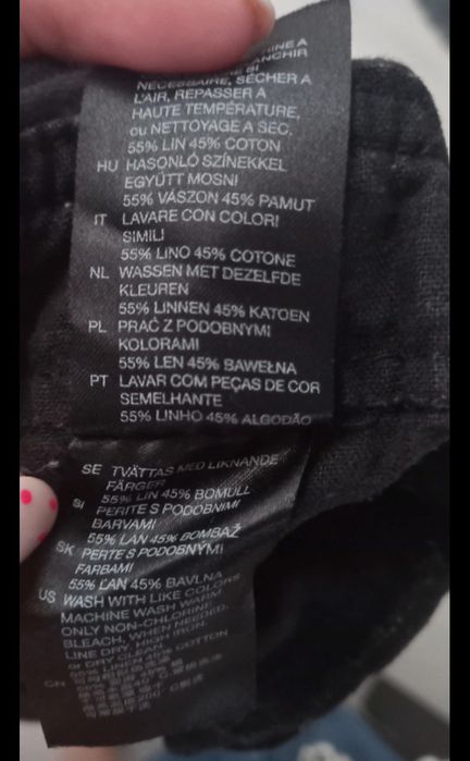 Spodnie lniane ciążowe M