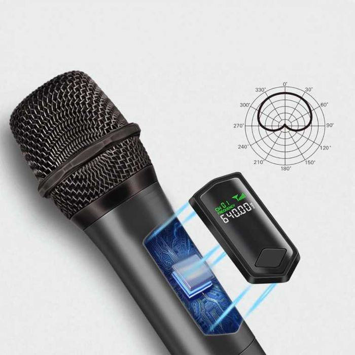 Zestaw dwóch bezprzewodowych mikrofonów idealnych do karaoke