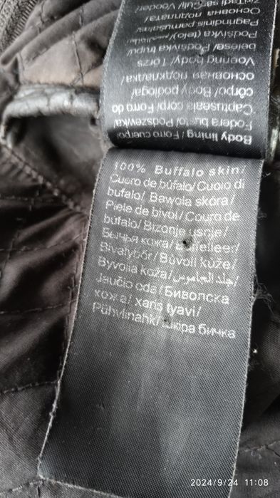 Casaco tipo motard de pele de búfalo genuíno M