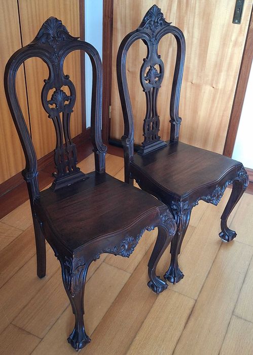 2 cadeiras classicas anos 60 estilo Chippendale