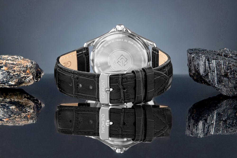 zegarek męski giewont elegance sapphire czarno niebieski gw5160-a6