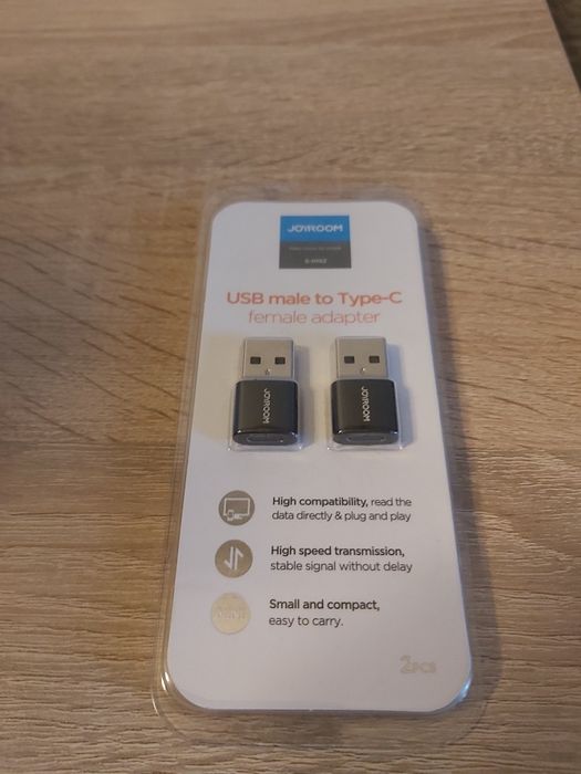 Adapter USB typ A - USB typ C JOYROOM S-H152 2szt Czarny