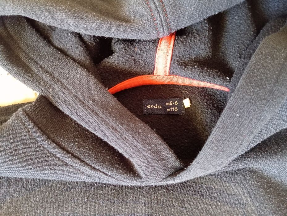 Czarna bluza z kapturem ninja, endo