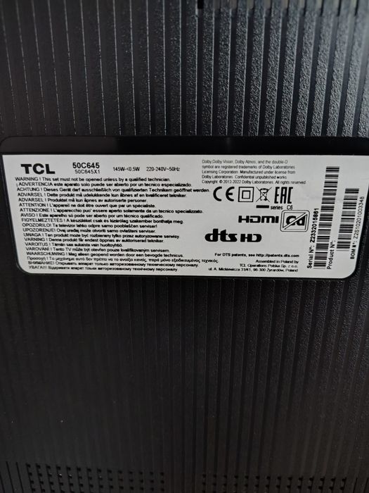 Telewizor TCL 50" C645 4K