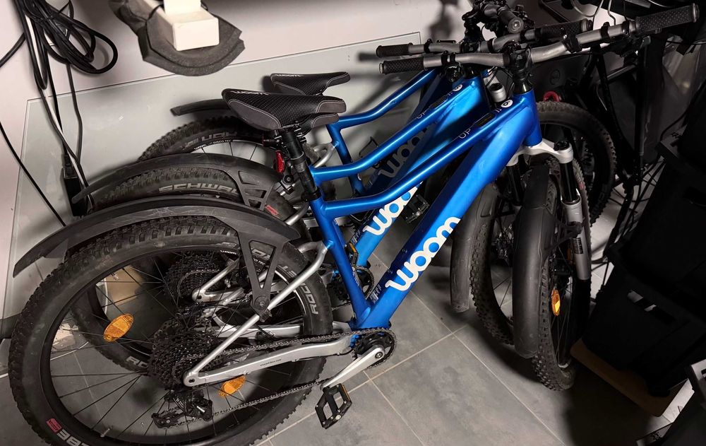 3 rowery elektryczny Woom UP: 2× UP 5 24" + UP 6 26" najlżejsze e-MTB dla dzieci z wyjmowalnym silnikiem centralnym Fazua przebieg: 138-680km 7-19 lat