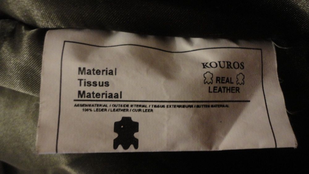 Casaco de cabedal de homem castanho Kouros