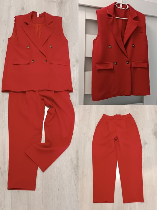 Garnitur damski uni na S M L kamizelka+ spodnie