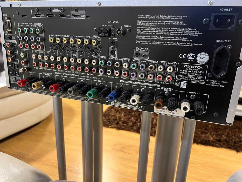 ONKYO TX-SR805 | AV Receiver THX Ultra2 HDMI | construção de referência 23 kgs! | c/ novo