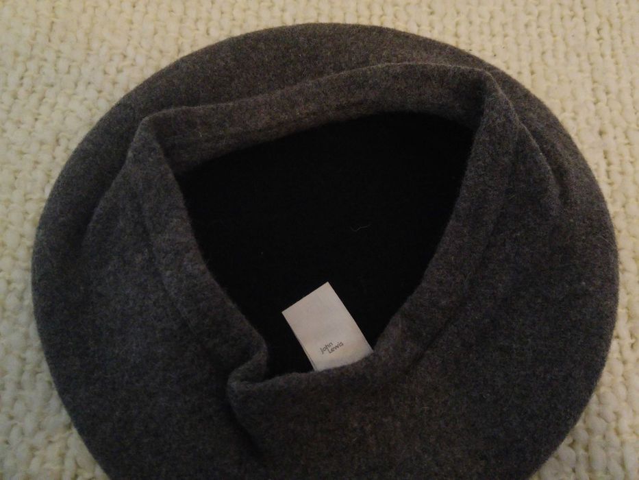 Beret wełniany szary John Lewis