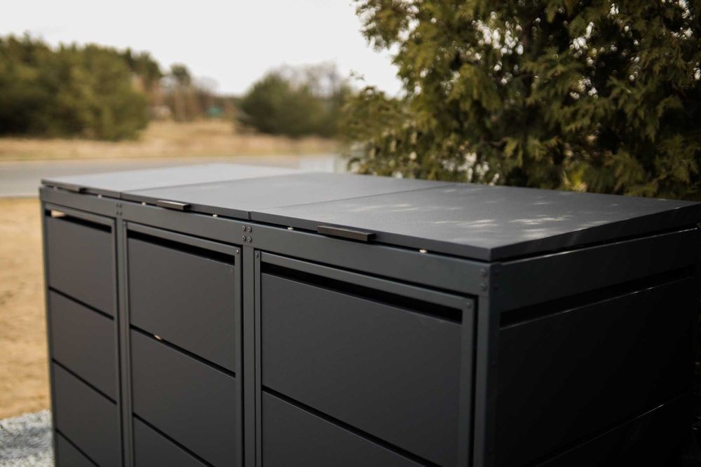 Polskie producent śmietnik Zabudowy koszy na śmieci Obudowy na kosze Top Box 4x120L premium Modern