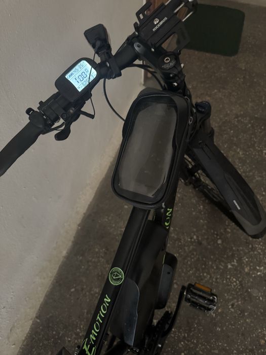 Електровелосипед E-motion MTB 29 GT 48V 700W / рама 19" чорно-зелений