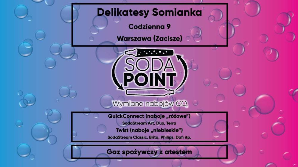 Sodastream Warszawa (Zacisze), Codzienna 9 Wymiana nabojów CO2