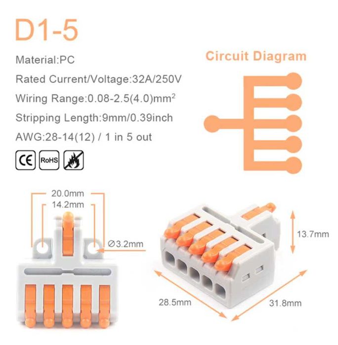 набір клем швидкого монтажу