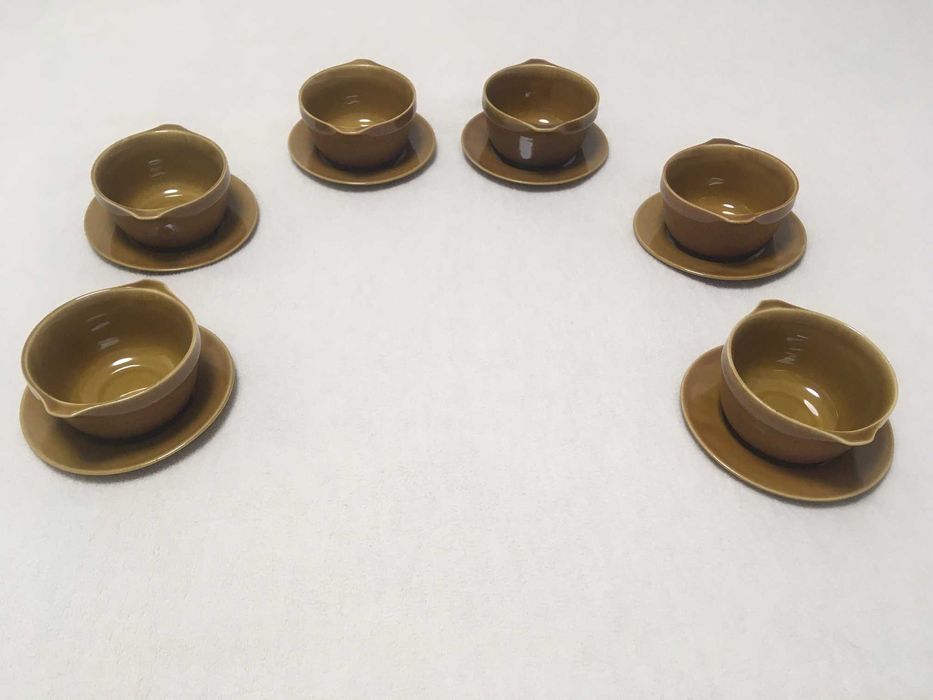 PRL miseczki bulionówki komplet Mirostowice